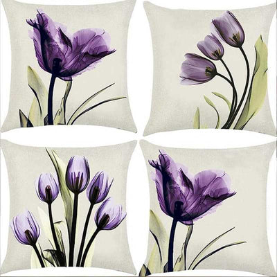 Pack of 4 pack velvet print cushion ( multi )