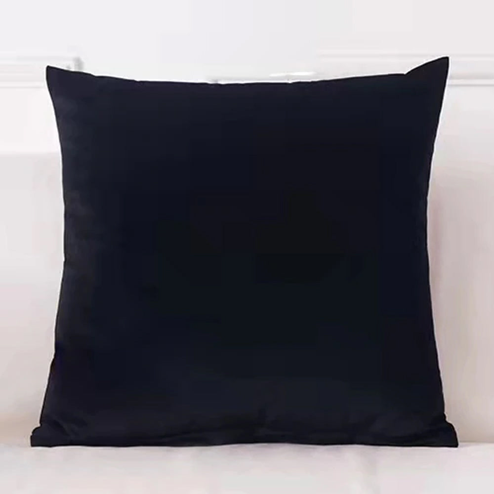 Pack of 2 velvet decorative plain cushion ( Black )