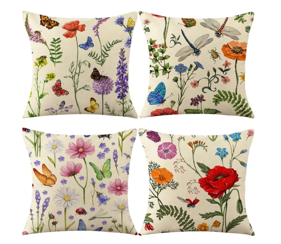 Pack of 4 pack velvet print cushion ( multi )