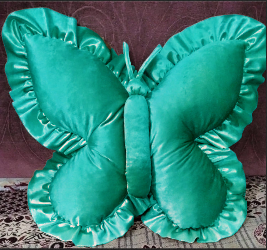 Pack of 1 pack velvet butterfly cushion ( green )