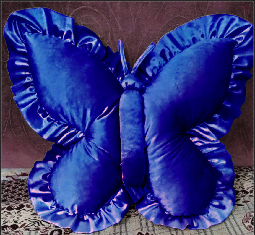 Pack of 1 pack velvet butterfly cushion ( blue )