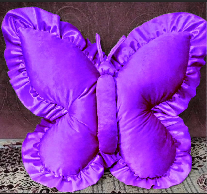 Pack of 1 pack velvet butterfly cushion ( purple )