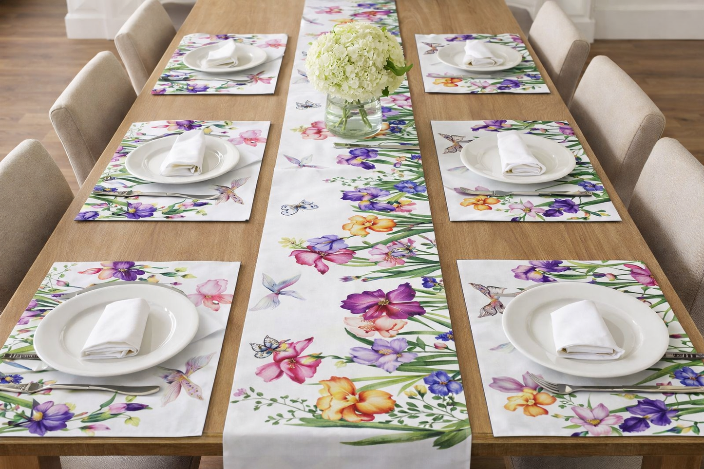 Pack of 7 pack velvet decorative print table runner