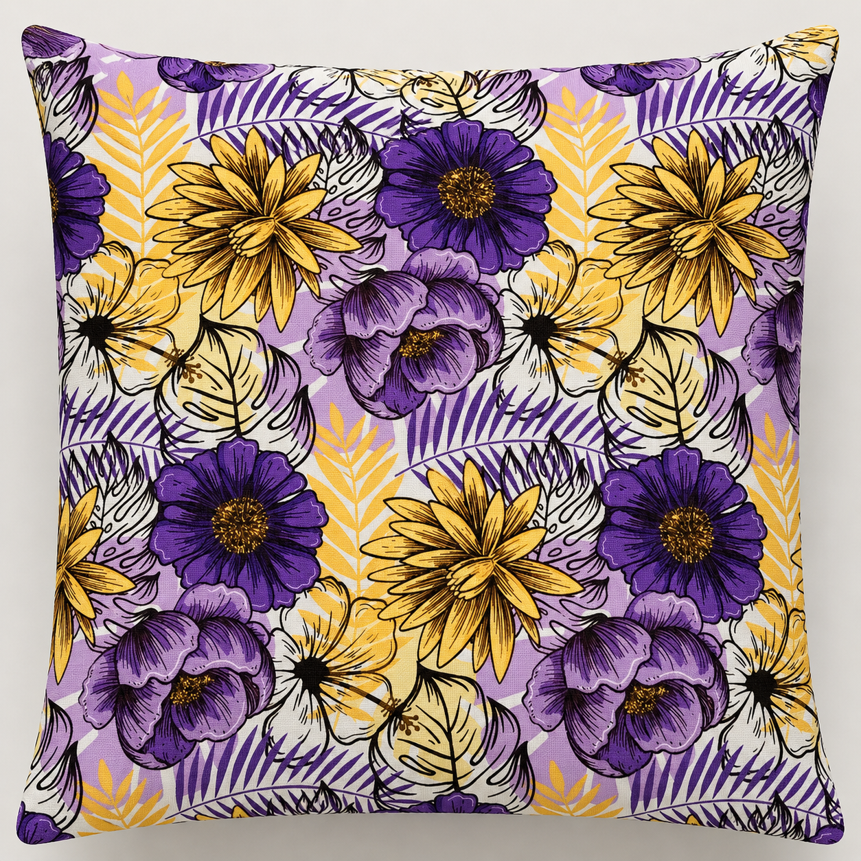 Pack of 2 pack velvet decorative print cushion ( multi )