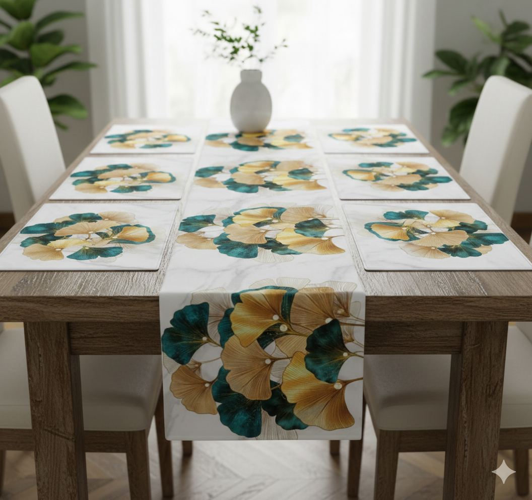 Pack of 7 pack velvet decorative print table runner