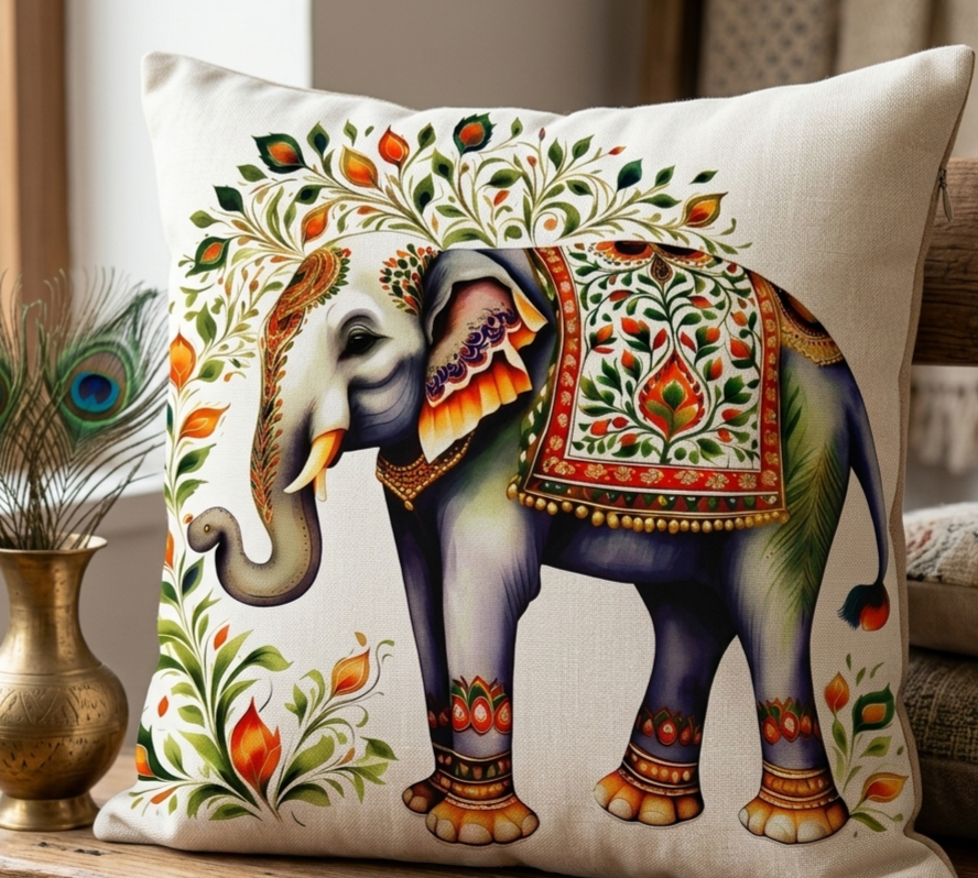 Pack of 2 pack velvet decorative print cushion ( multi )