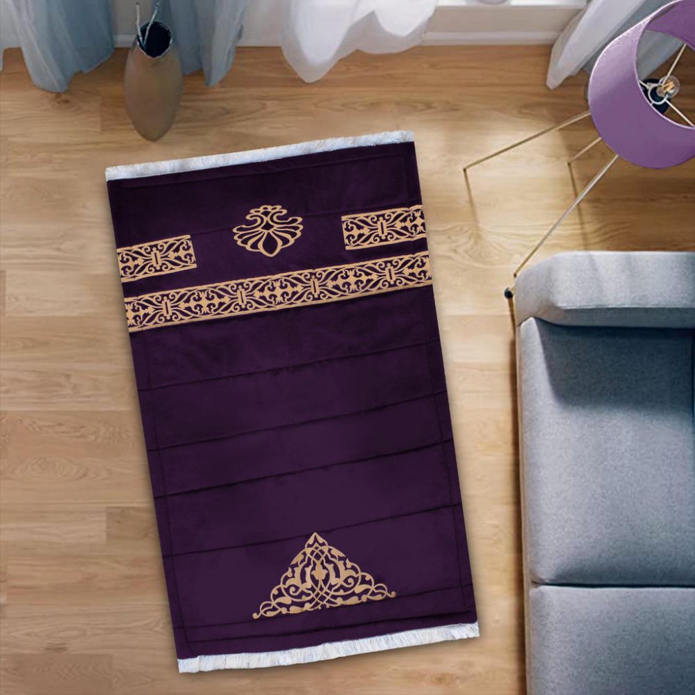 Luxury velvet fabric prayer mat ( purple )