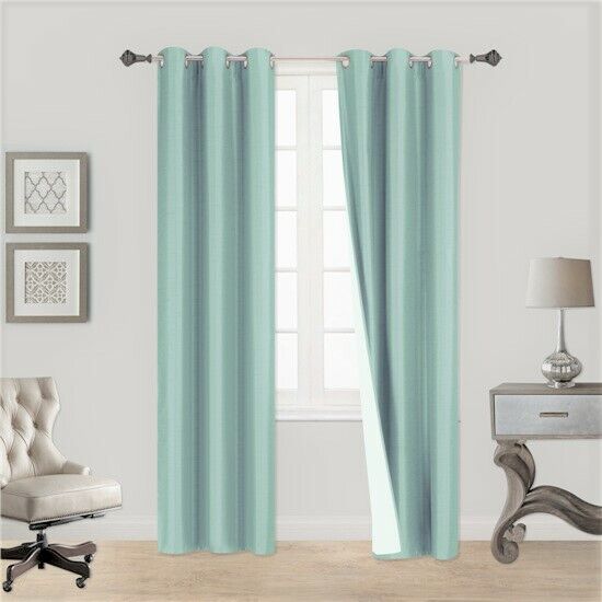 Plain velvet decorative curtain ( Aqua )
