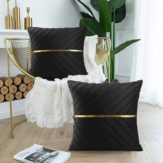Pack of 2pack velvet decorative cushion  ( black )