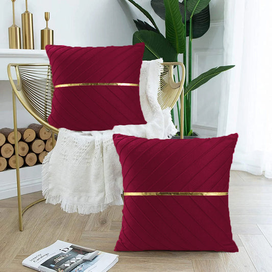 Pack of 2pack velvet decorative cushion (maroon )