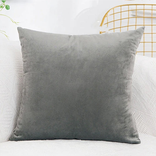 Pack of 2  velvet decorative plain cushion ( Grey )