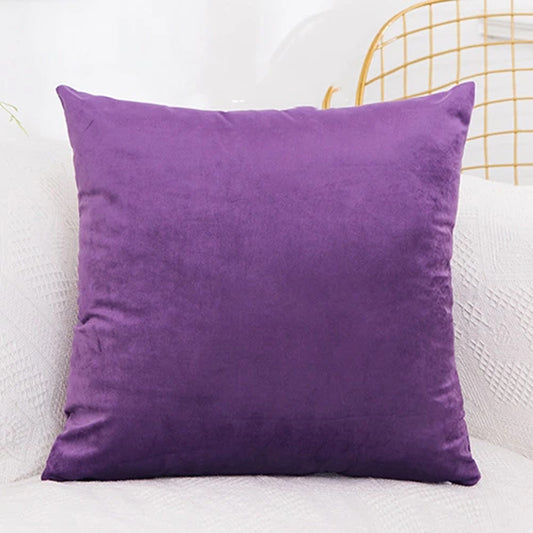 Pack of 2  velvet decorative plain cushion ( purple )