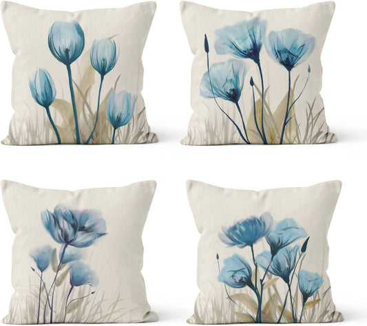 Pack of 4 pack velvet  print cushion  ( multi )