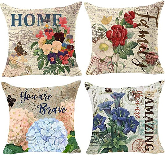 Pack of 4 pack velvet decorative print cushion  ( multi )