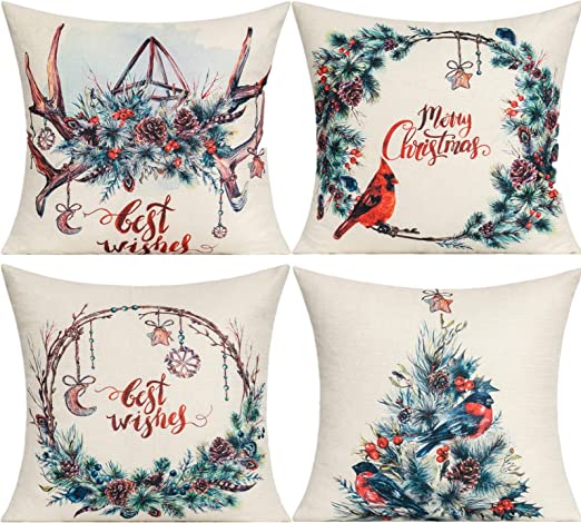 Pack of 4 pack velvet decorative print cushion ( multi )
