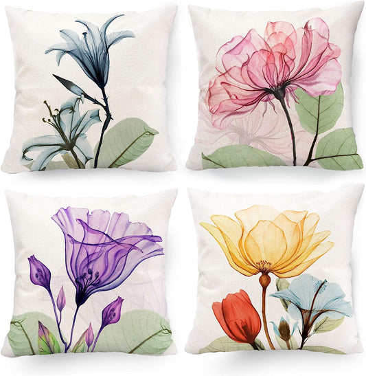 Pack of 4 pack velvet decorative print cushion  ( multi )