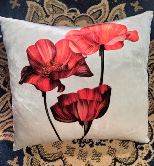 Pack of 2 pack velvet decorative print cushion  ( multi )