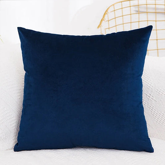 Pack of 2  velvet decorative plain cushion ( Navy )