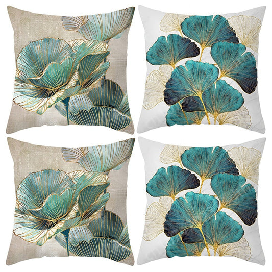 Pack of 4 pack velvet decorative print cushion  ( multi )