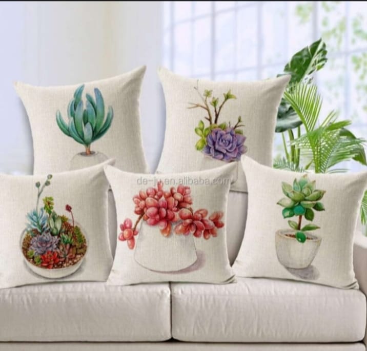Pack of 5 pack velvet decorative print cushion  ( multi )