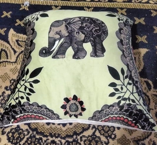 Pack of 2 pack velvet decorative print cushion