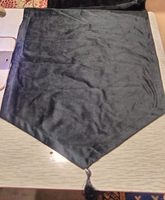 Pack of 7 pack velvet decorative  table runner black plain