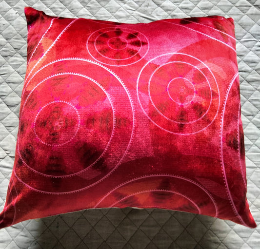 Pack of 2 pack velvet decorative print cushion  ( multi )