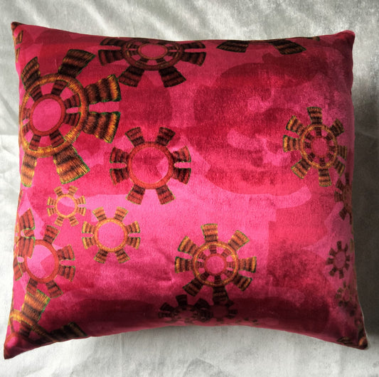 Pack of 2 pack velvet decorative print cushion  ( multi )