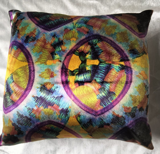 Pack of 2 pack velvet decorative print cushion  ( multi )