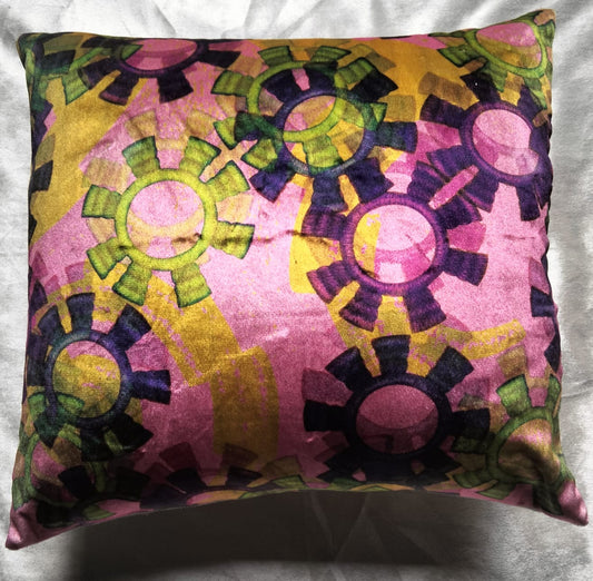 Pack of 2 pack velvet decorative print cushion  ( multi )