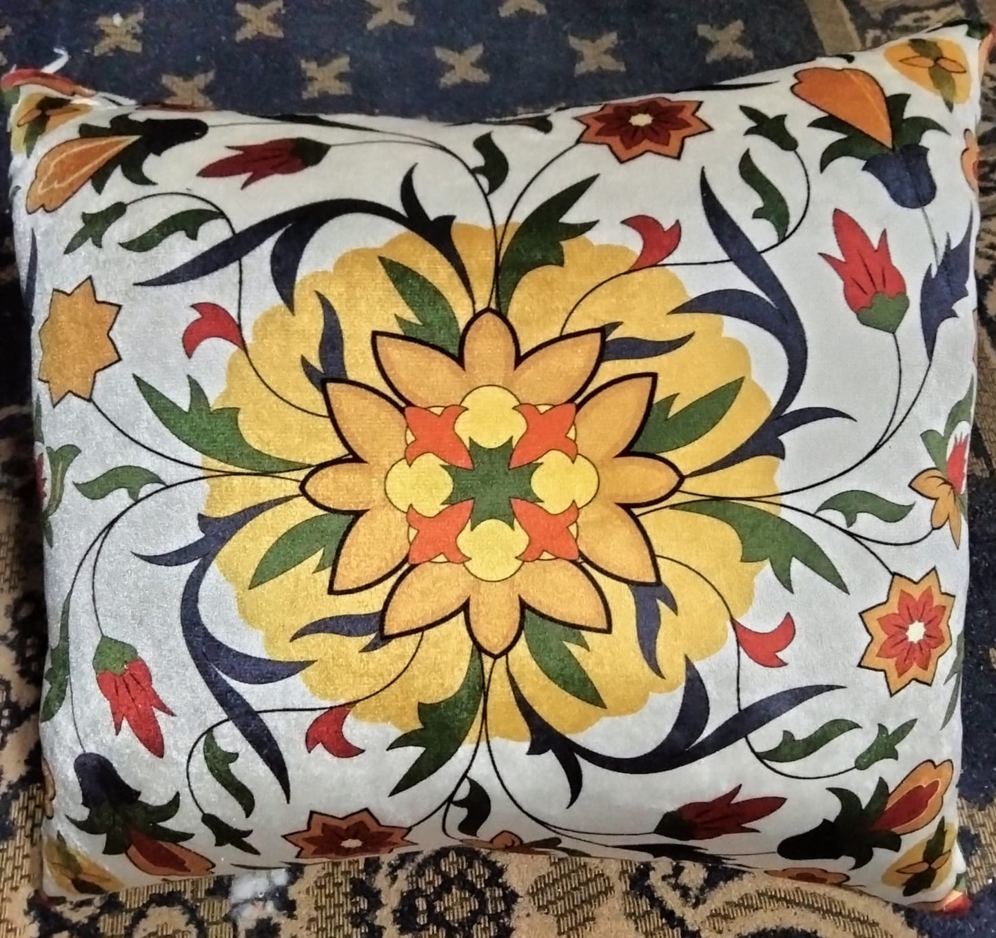 Pack of 2 pack velvet decorative print cushion  ( multi )