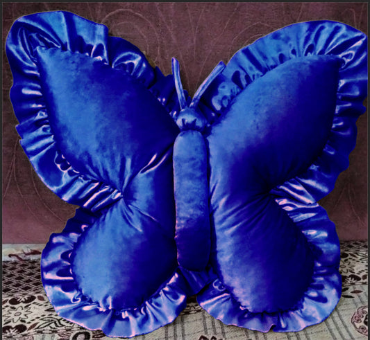 Pack of 1 pack velvet butterfly cushion  ( blue )