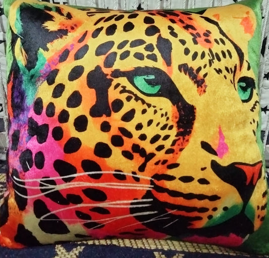 Pack of 2 pack velvet decorative print cushion  ( multi )