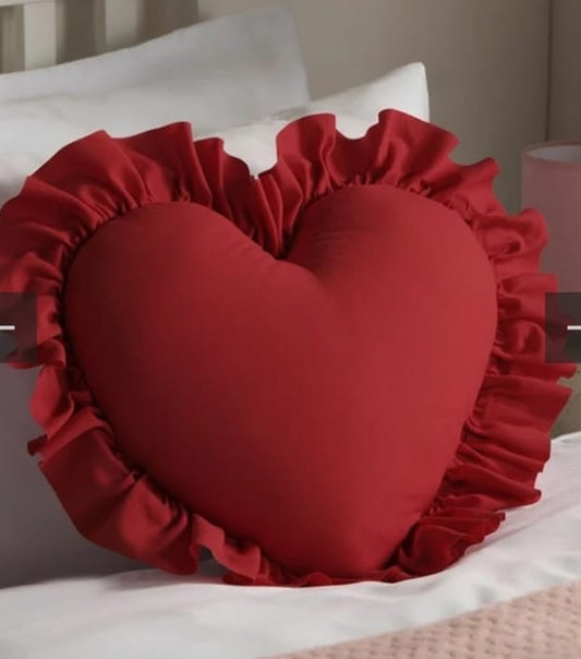 Pack of 1 pack velvet heart cushion  ( maroon )