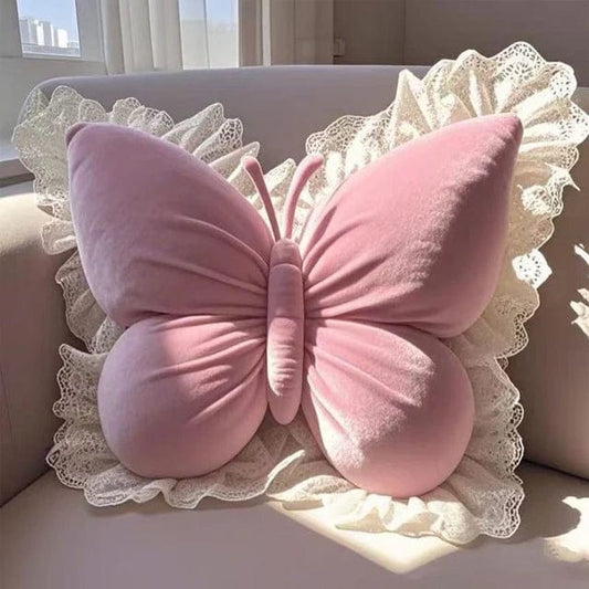 Pack of 1 pack velvet butterfly cushion  ( pink )