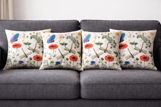 Pack of 4 pack velvet decorative print cushion ( multi )