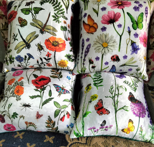 Pack of 4 pack velvet decorative print cushion ( multi )