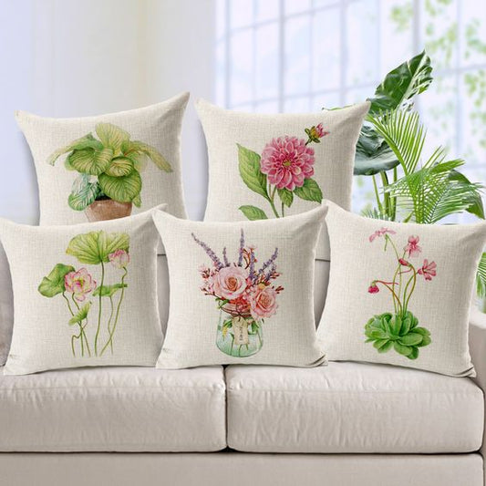 Pack of 5 pack velvet decorative print cushion  ( multi )