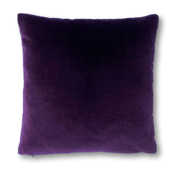 Pack of 2  velvet decorative plain cushion ( purple )