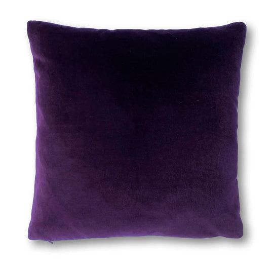 Pack of 2  velvet decorative plain cushion ( purple )