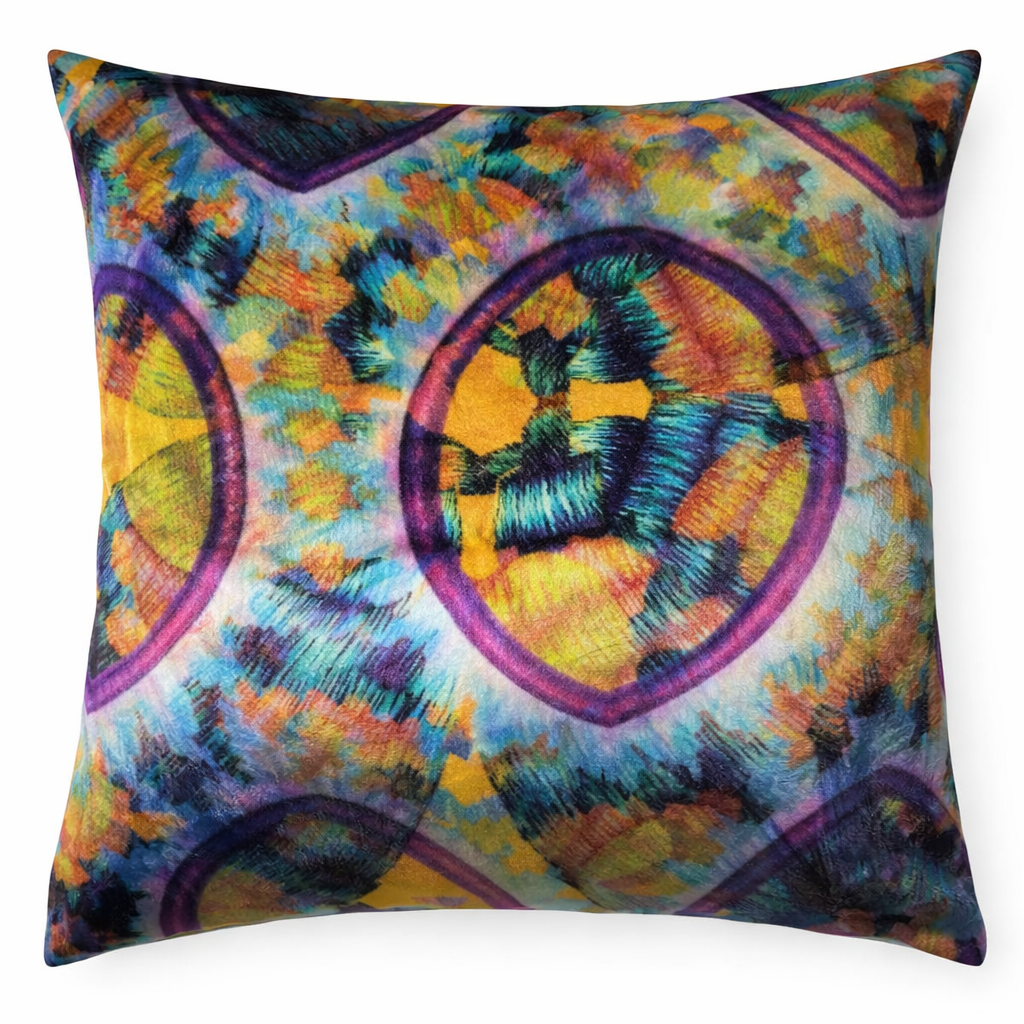 Pack of 2 pack velvet decorative print cushion  ( multi )