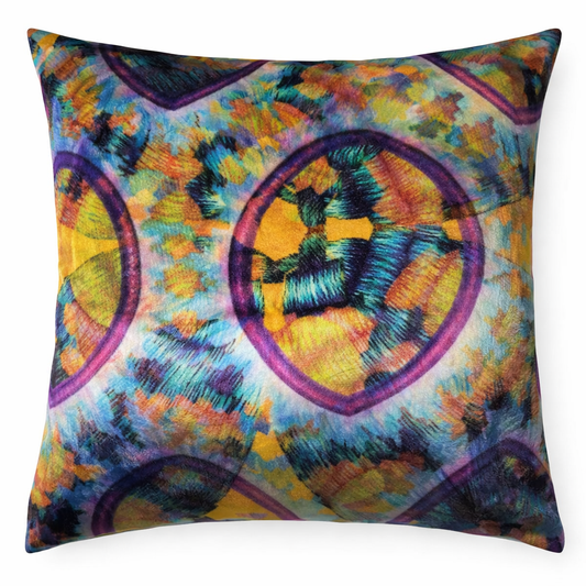 Pack of 2 pack velvet decorative print cushion  ( multi )