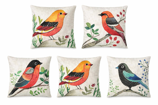 Pack of 5 pack velvet print cushion ( multi )