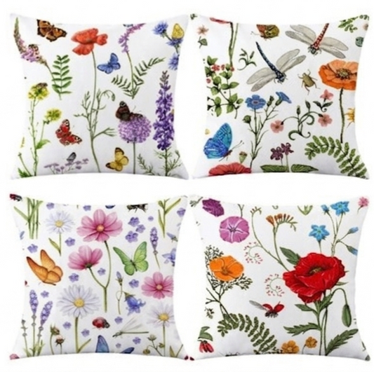 Pack of 4 pack velvet  print cushion  ( multi )