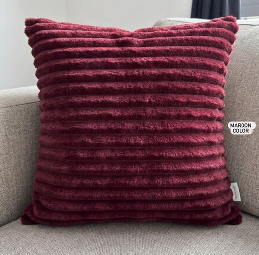 Pack of 2 pack lining frill decorative cushion  ( maroon )