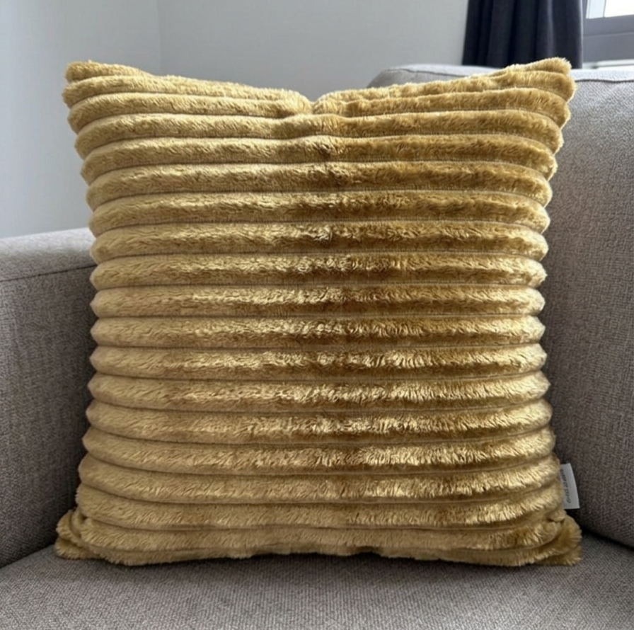 Pack of 2 pack lining frill decorative cushion  ( golden )