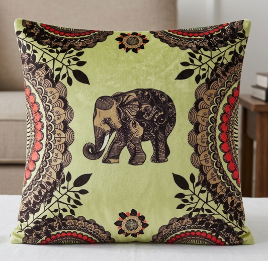 Pack of 2 pack velvet decorative print cushion