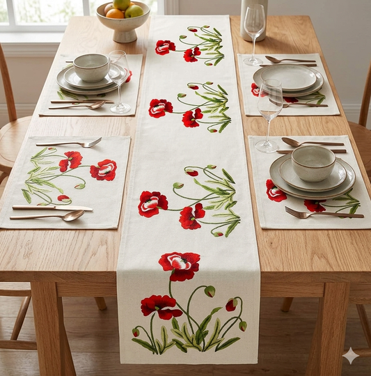 Pack of 7 pack velvet decorative print table runner