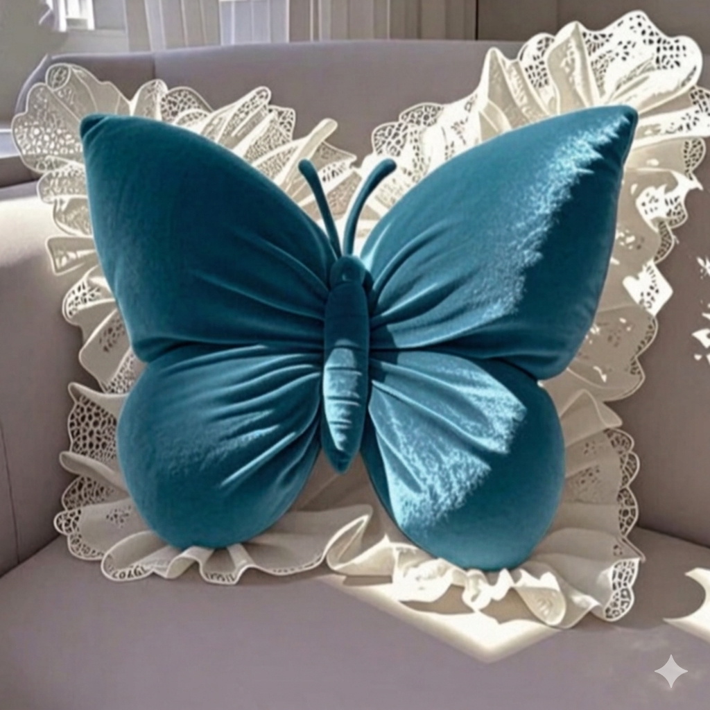 Pack of 1 pack velvet butterfly cushion  ( tail )