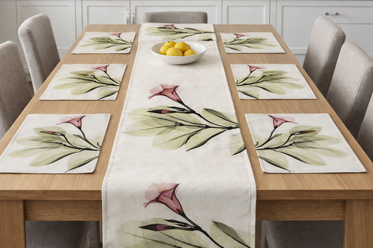 Pack of 7 pack velvet decorative print table runner